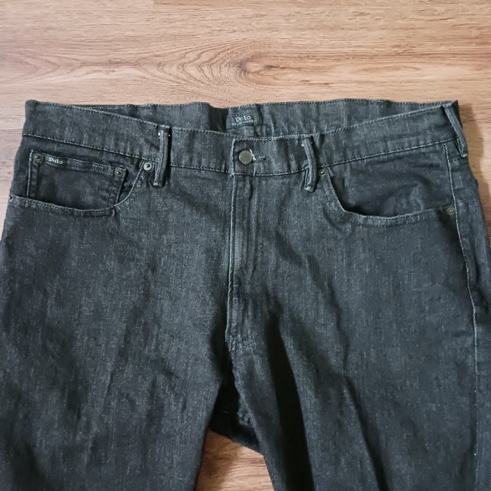 Polo Ralph Lauren Prospect Straight Black Jeans Mens 40x32 Dark Wash Denim - Picture 3 of 9